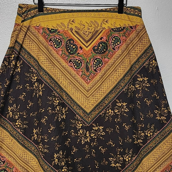 THE TERRITORY AHEAD Boho Cottage Floral Paisley Maxi Skirt Size 12 Art Festival - Picture 4 of 14